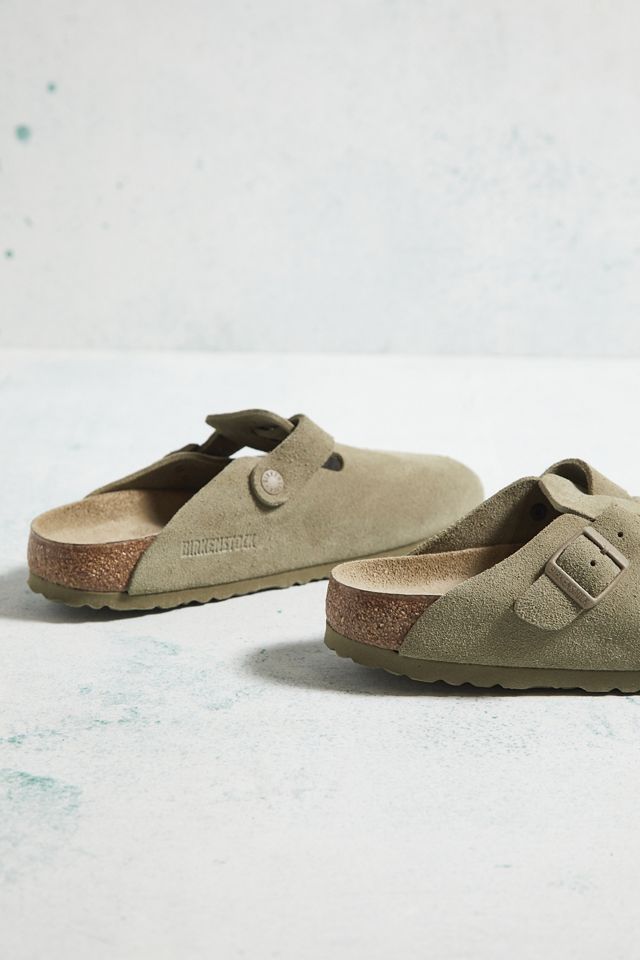 Birkenstock Faded Khaki Suede Boston Clogs #4