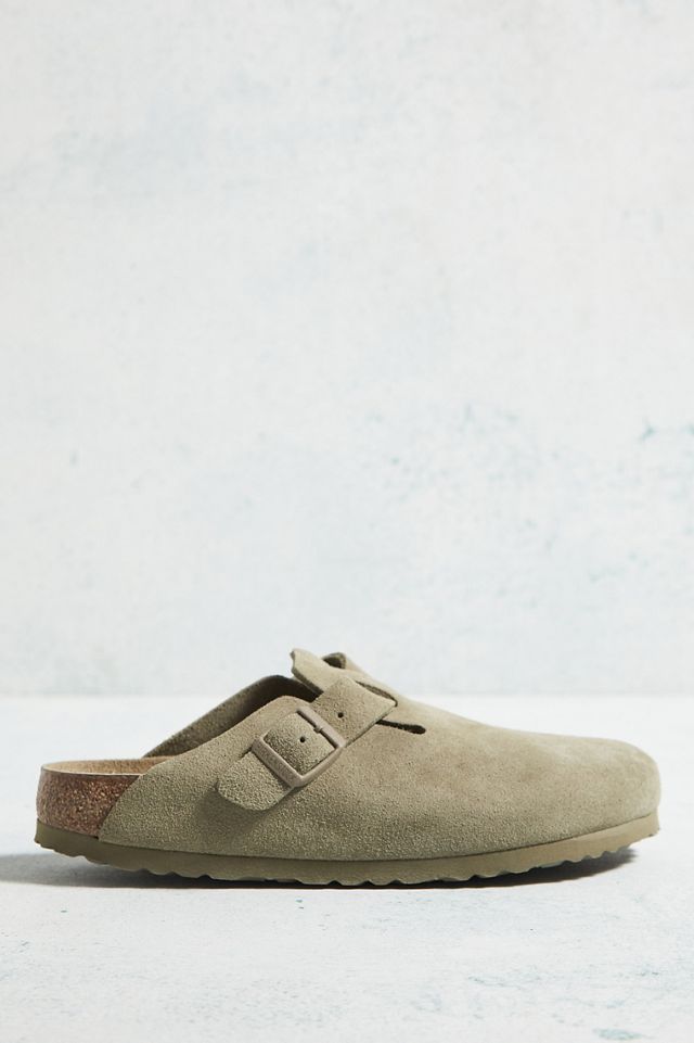 Birkenstock Faded Khaki Suede Boston Clogs #5