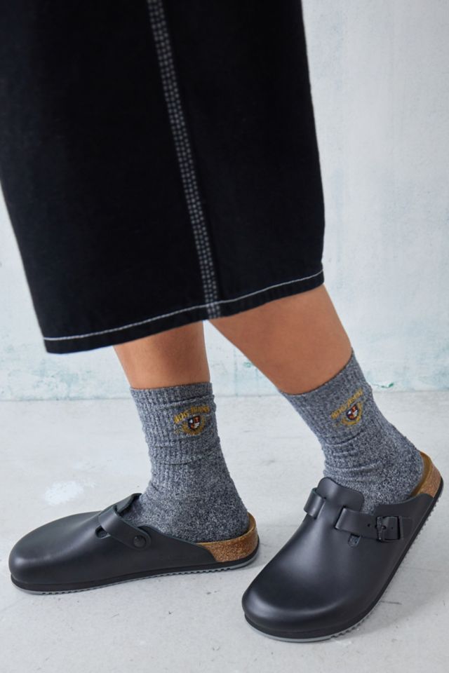 Birkenstock black leather clogs hot sale