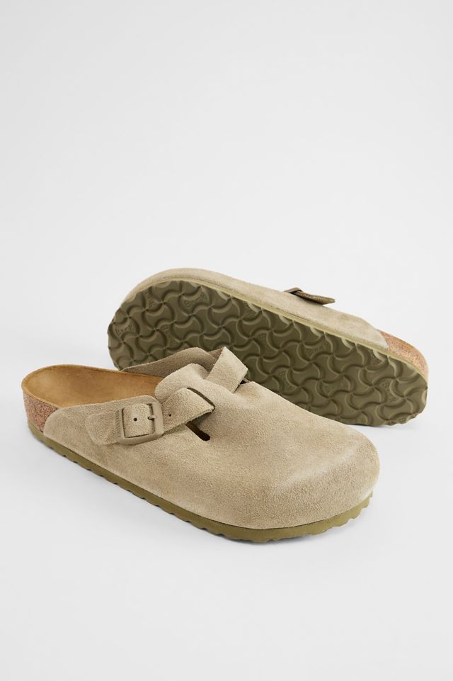 Birkenstock Faded Khaki Suede Boston Clogs #1