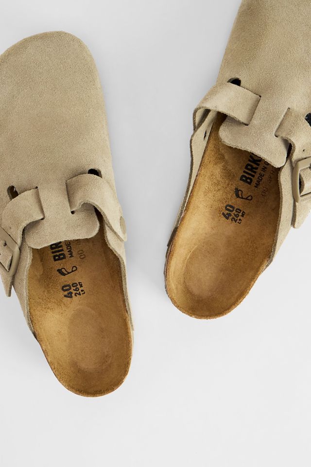 Birkenstock Faded Khaki Suede Boston Clogs #2