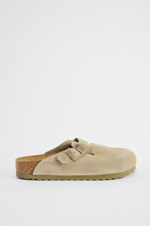 Birkenstock Faded Khaki Suede Boston Clogs #3