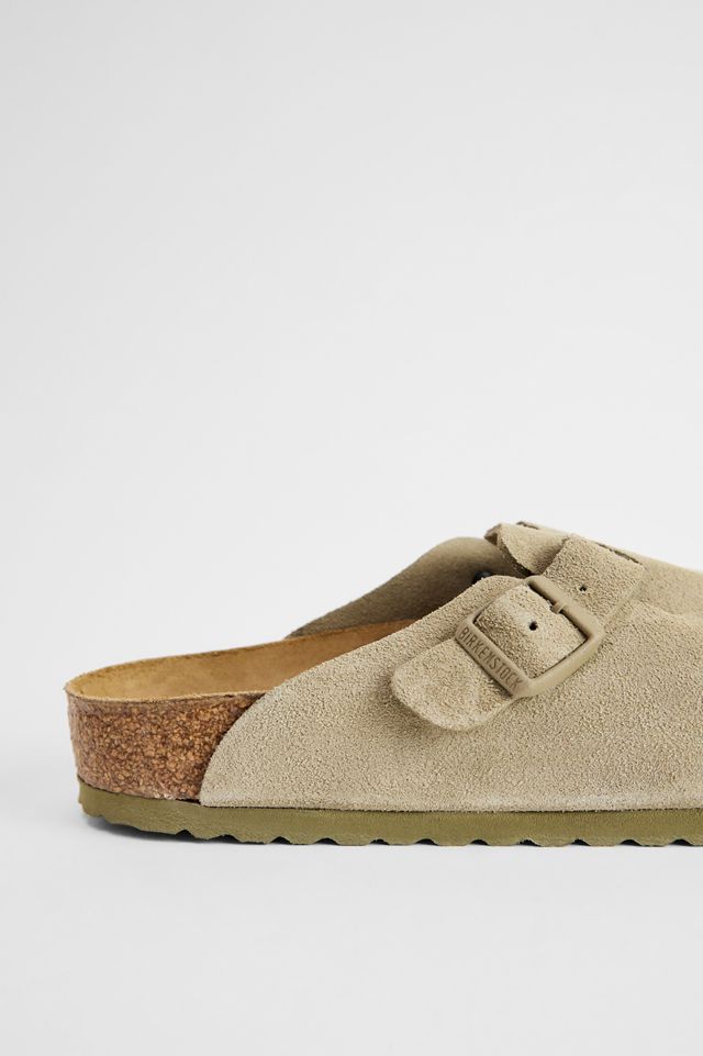 Birkenstock Faded Khaki Suede Boston Clogs #4