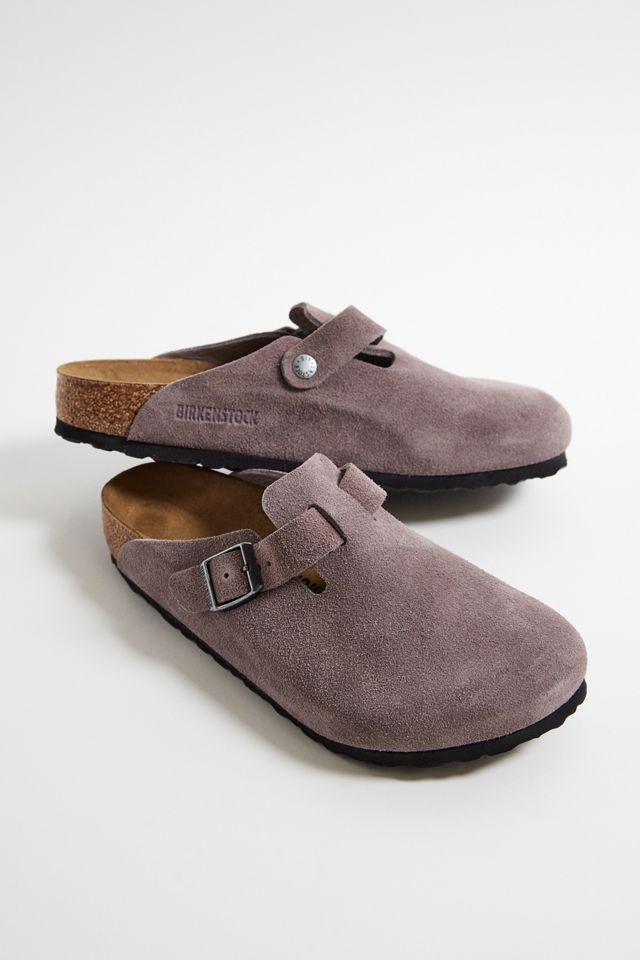 Birkenstock Faded Purple Suede Boston Clogs #1