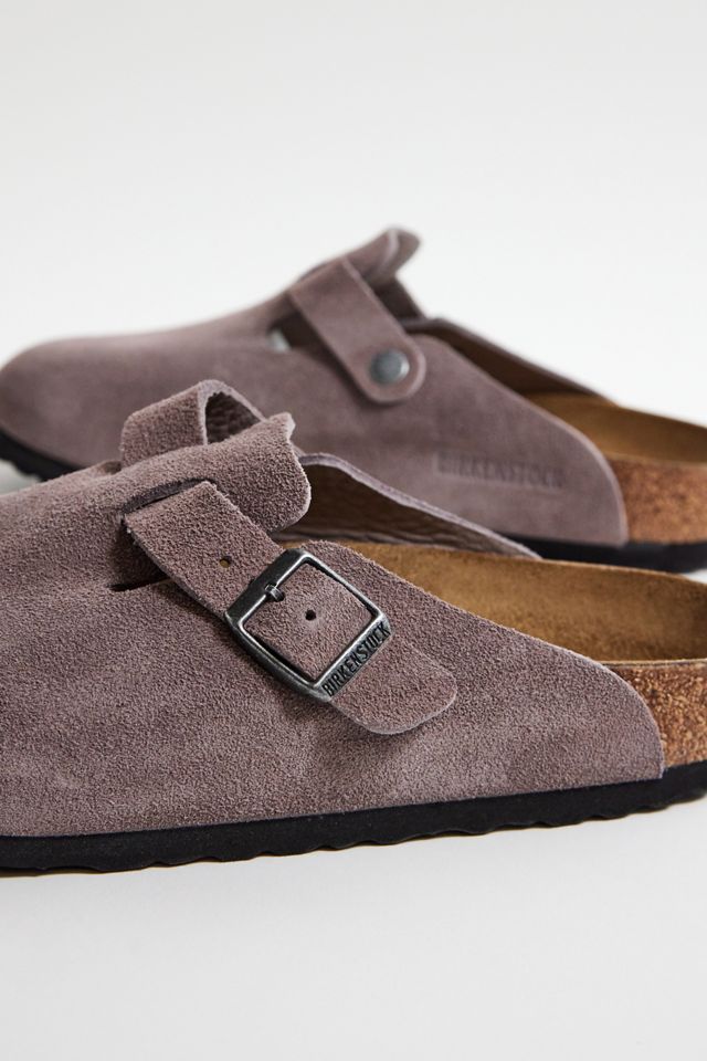Birkenstock Faded Purple Suede Boston Clogs #2