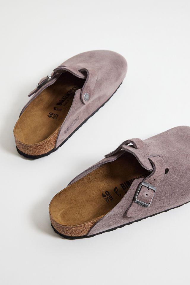 Birkenstock Faded Purple Suede Boston Clogs #4