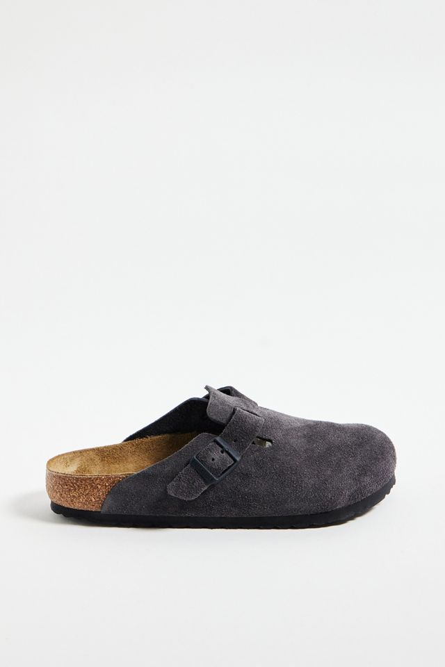 Birkenstock Velvet Grey Suede Boston Clogs #2
