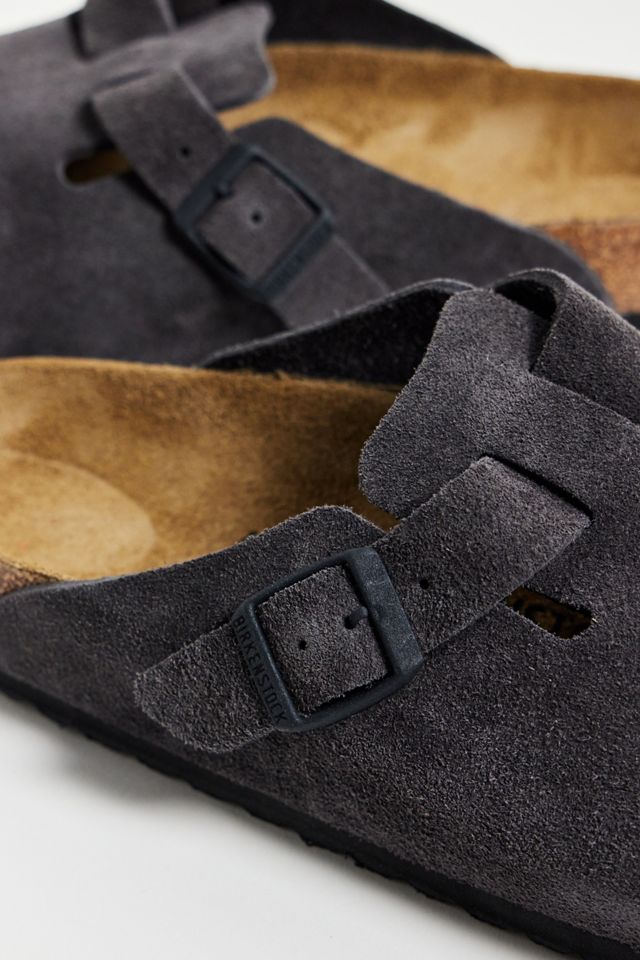 Birkenstock Velvet Grey Suede Boston Clogs #3