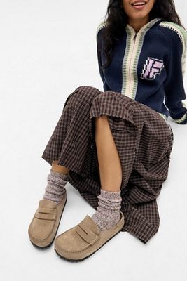 Birkenstock Taupe Naples Wrapped Suede Shoes