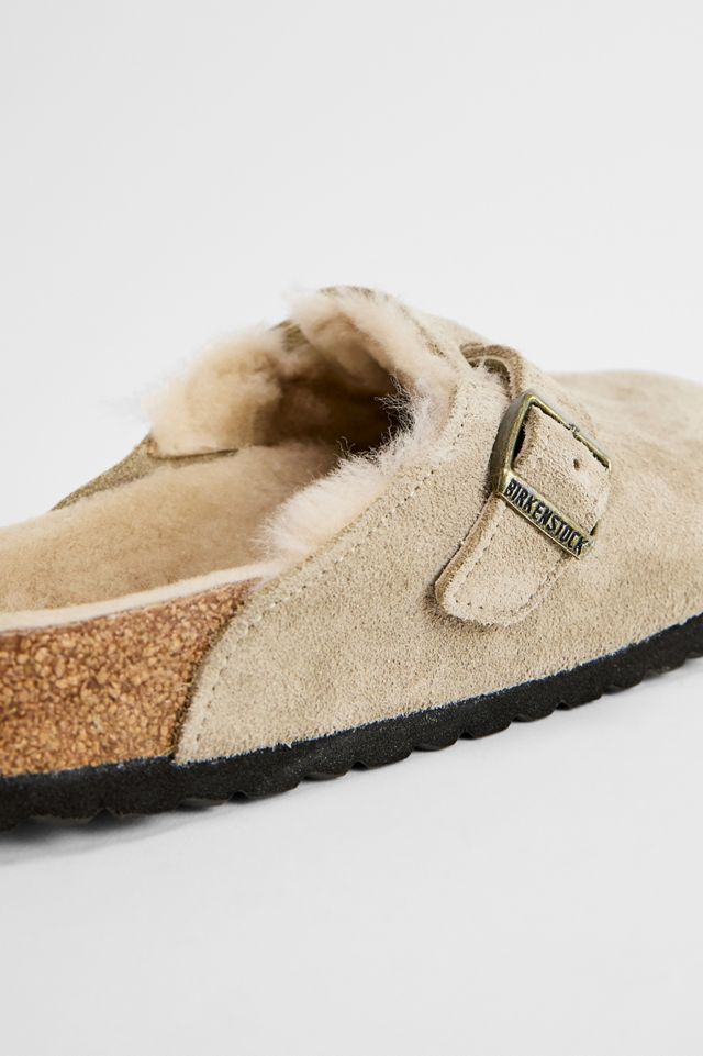 Zuecos Boston Forrados de Piel Birkenstock en Gris Pardo #3