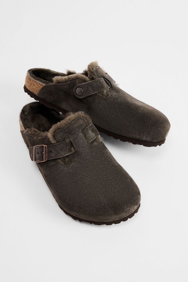 Birkenstock Chocolate Shearling Lined Boston Clogs #1