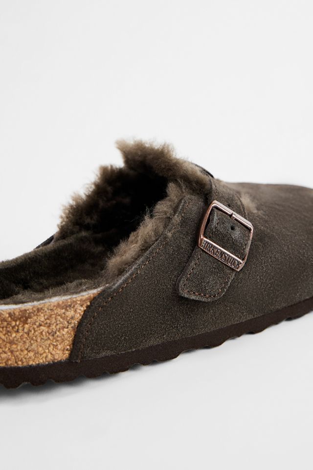 Birkenstock Chocolate Shearling Lined Boston Clogs #3