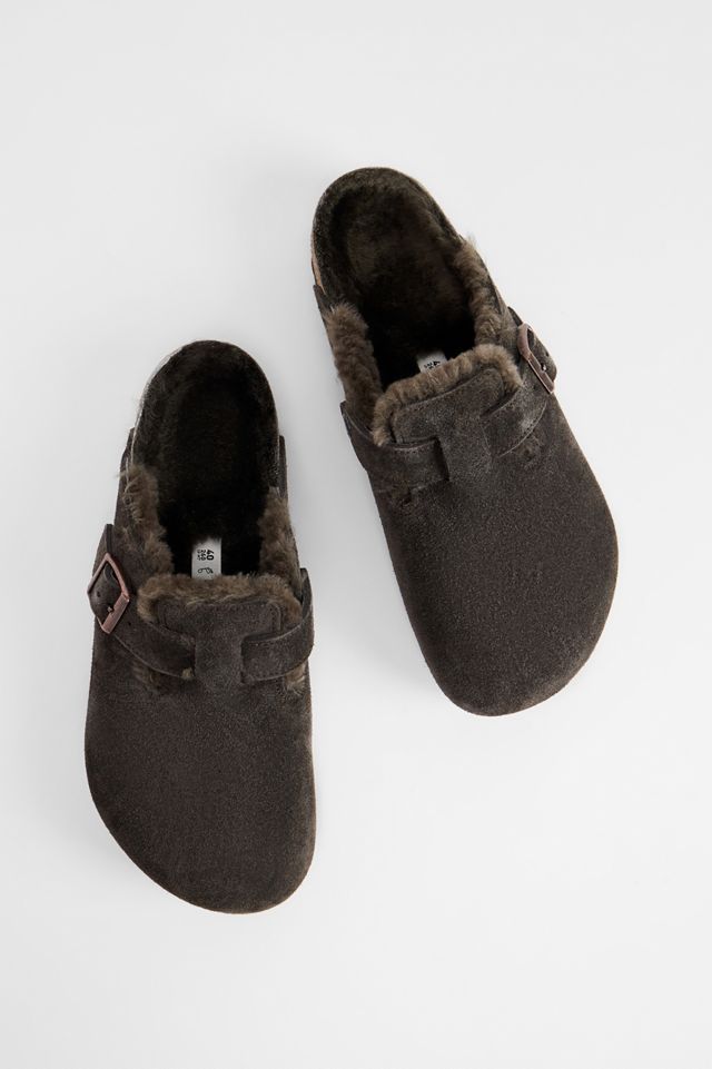 Birkenstock Chocolate Shearling Lined Boston Clogs #4