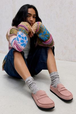 Chaussures Naples en daim rose argile Birkenstock
