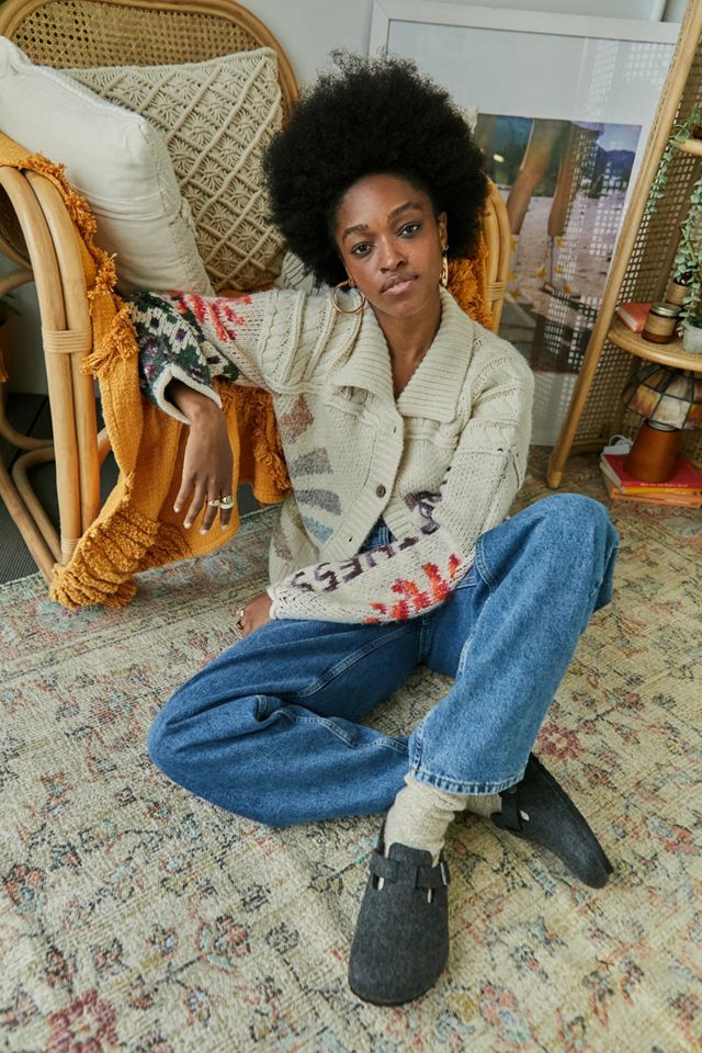 Birkenstock Boston Zuecos de lana de antracita #1