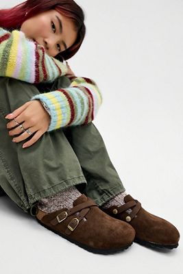 Zuecos Birkenstock Marrón Oscuro Blair con Hebilla