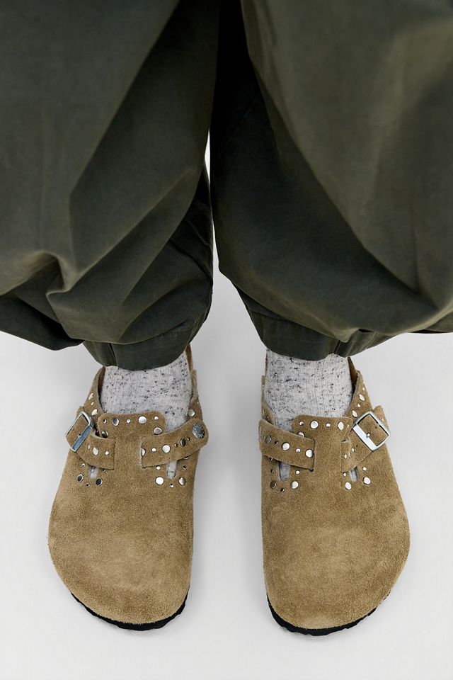 Zoccoli Boston Birkenstock Taupe con Rivetti #4