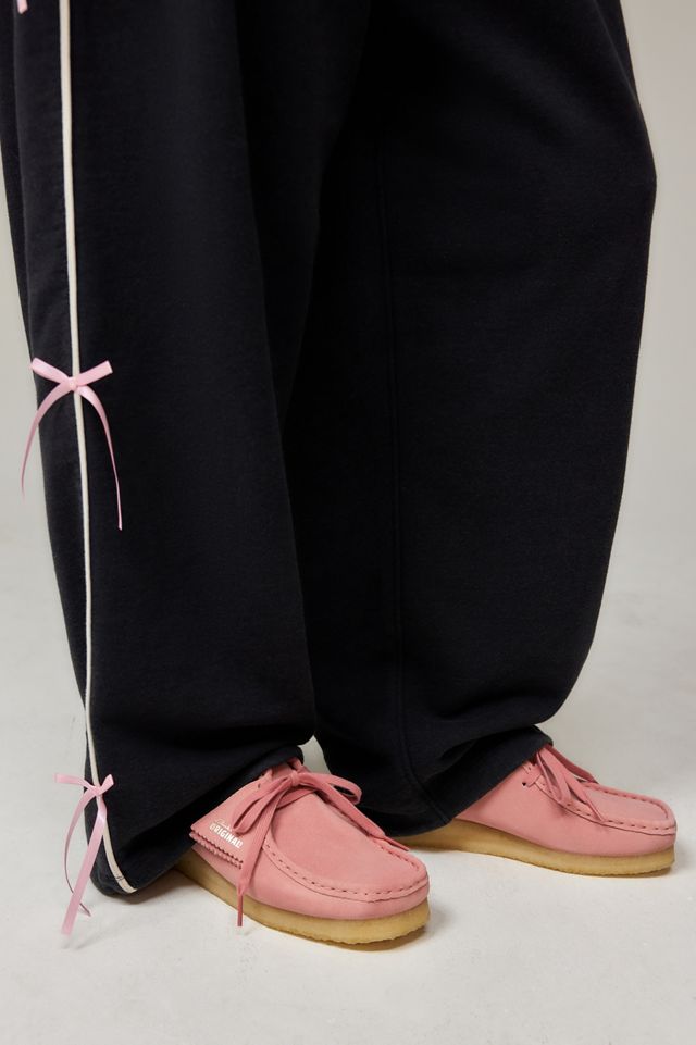 Clarks Originals Wallabee Pink Suede Shoes #1