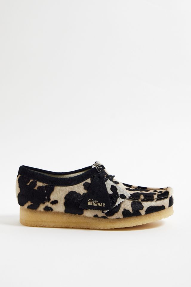 Clarks Wallabee Cow Print Shoes | Urban Outfitters UK