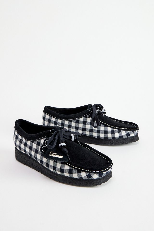 Scarpe Clarks Originals Wallabee Gingham Bianche e Nere #1