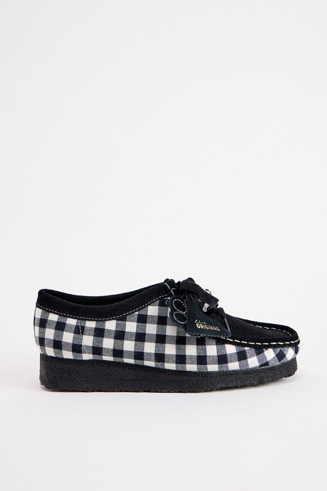 Scarpe Clarks Originals Wallabee Gingham Bianche e Nere #2