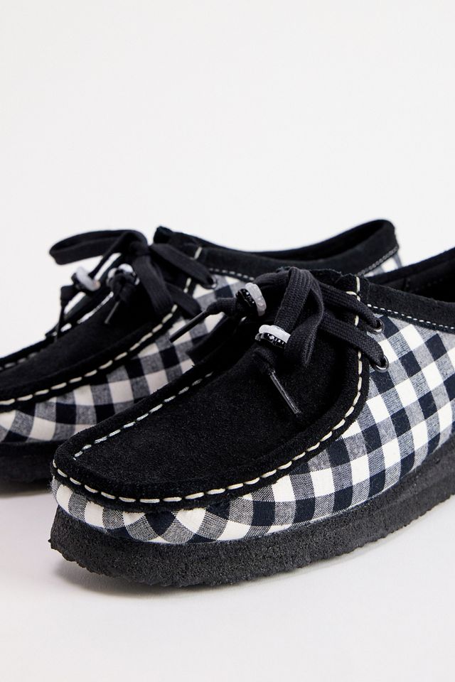 Scarpe Clarks Originals Wallabee Gingham Bianche e Nere #3