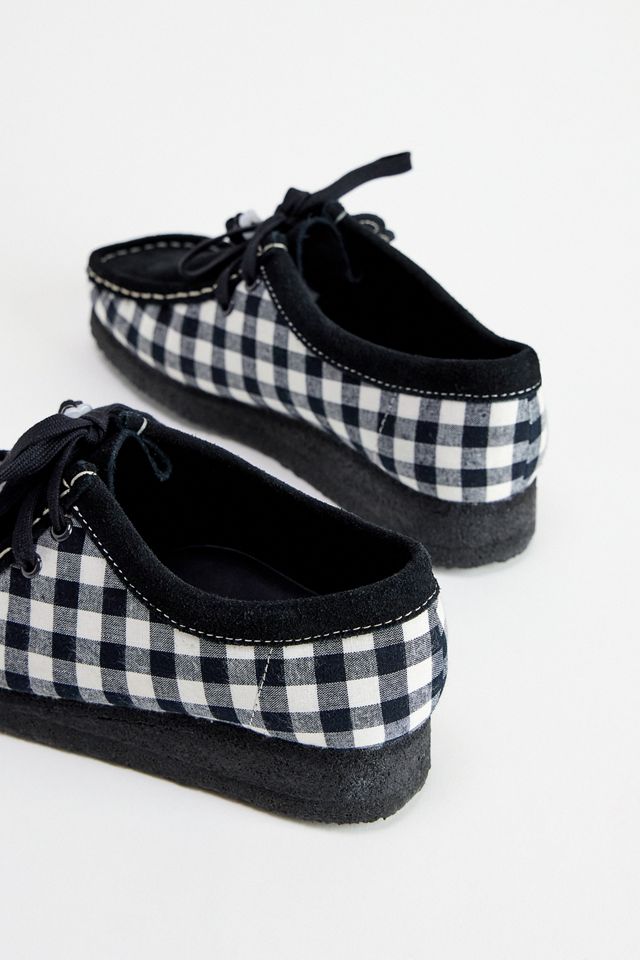 Scarpe Clarks Originals Wallabee Gingham Bianche e Nere #4