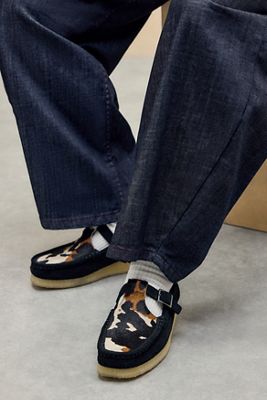 Clarks Originals Wallabee Cow Print T-Bar Shoes