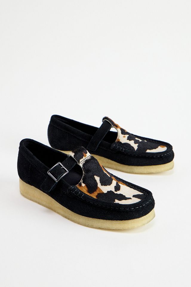 Scarpe T-Bar Clarks Originals Wallabee Stampa Mucca #1
