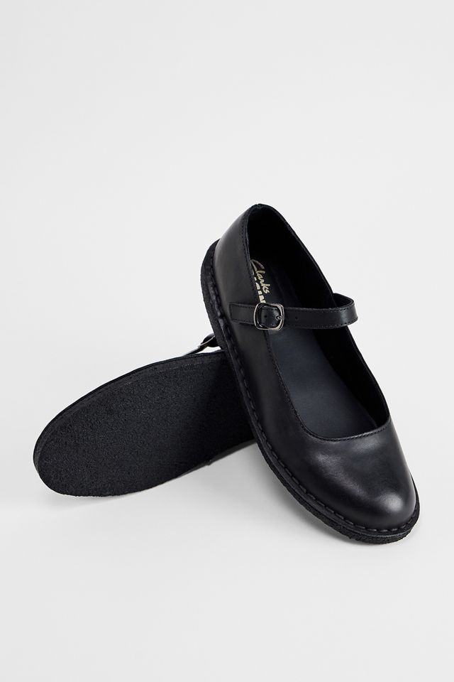 Clarks Originals Black Leather Ballerina Shoes #1