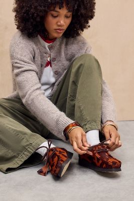 Clarks Originals Brown Cow Print Wallabee Shoes