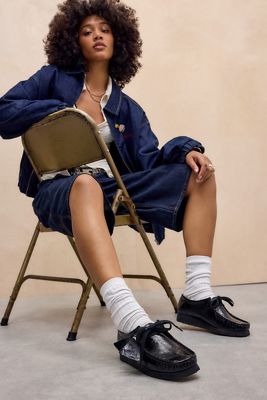 Scarpe Clarks Originals Wallabee Nere in Vernice