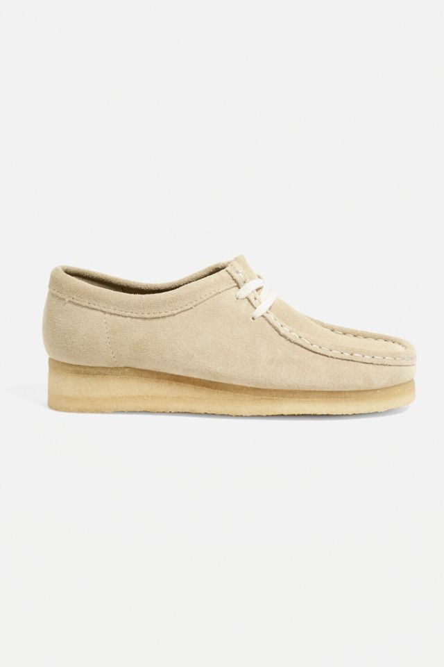 Clarks Wallabee Cream Suede Shoes