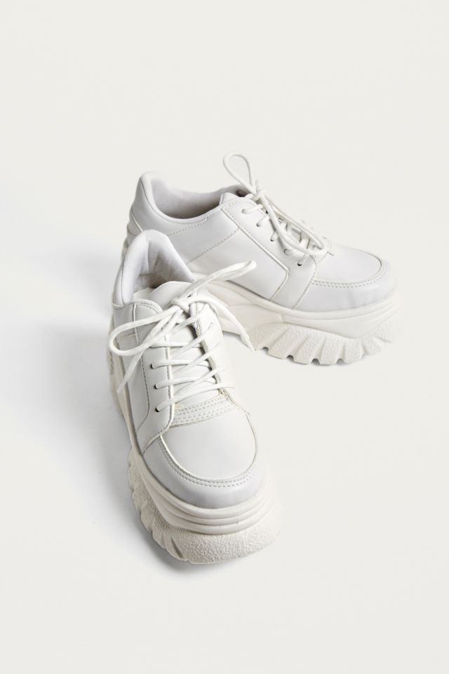 Faux leather chunky sales trainers