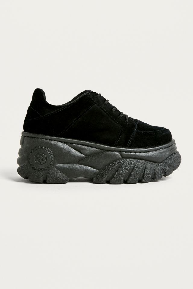 UO Tyson Black Velvet Chunky Trainers Urban Outfitters UK