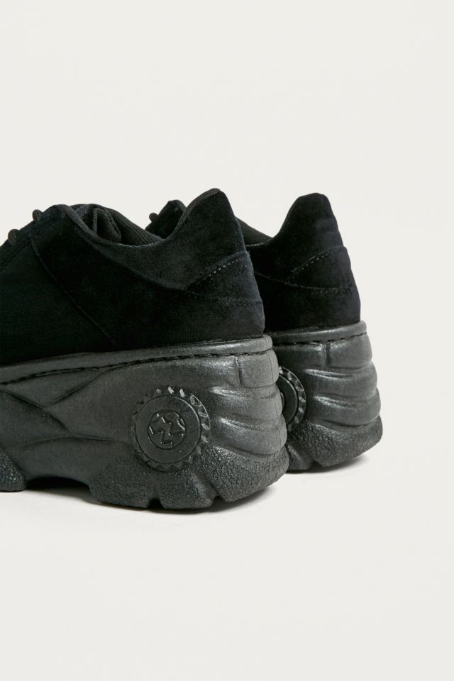 UO Tyson Black Velvet Chunky Trainers Urban Outfitters UK