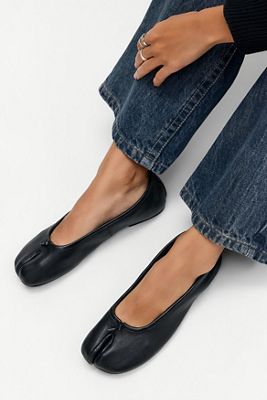 Steve Madden Schwarze Cipher Lederschuhe mit geteilter Zehenkappe