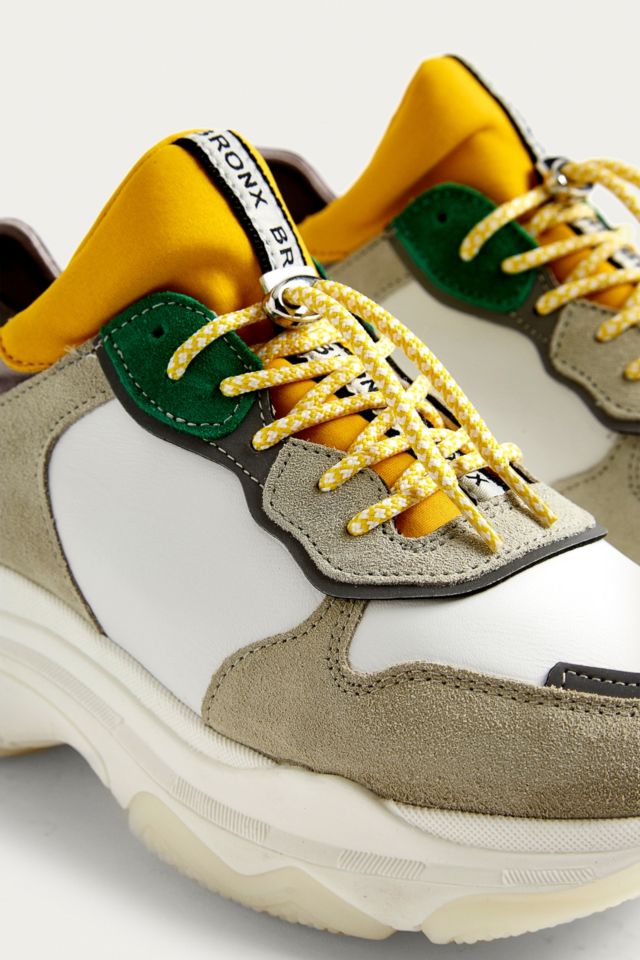 Installere køleskab glans Bronx Basiley Green and Yellow Leather Chunky Trainers | Urban Outfitters UK