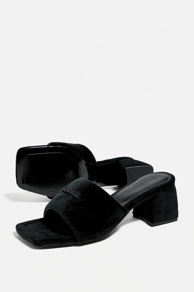 Juicy Couture Black Tilly Velour Mules #1