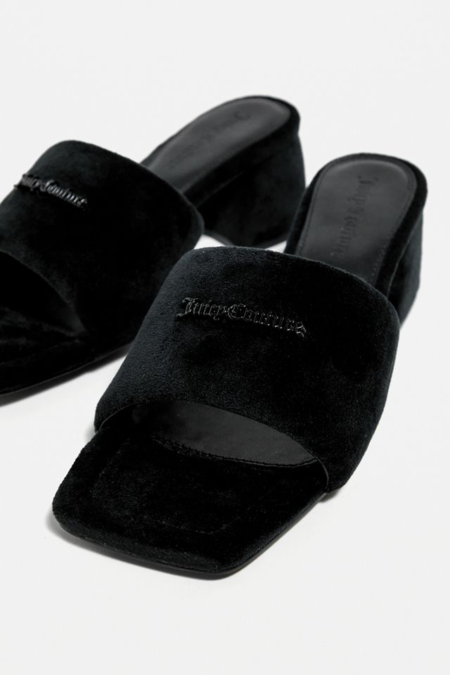 Juicy Couture Black Tilly Velour Mules #3