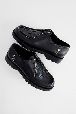 KLEMAN Black Padror Woven Leather Shoes