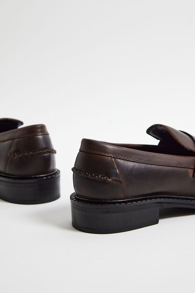 UO Zerstörte Quadratische Leder Loafers #3