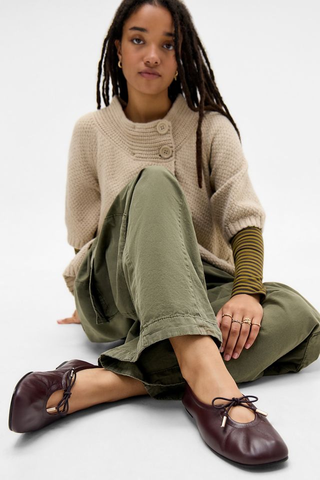 靴 ALOHAS Rosalind Brown Ballet Flats 37 Rosalind Brown Leather Ballet Flats | ALOHAS