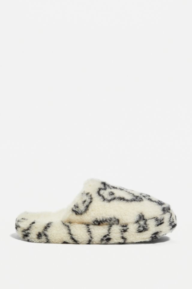 Yoko Wool Sheep Print Basic Slippers Urban Outfitters UK