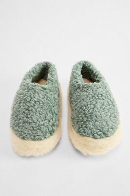 Yoko Grüne Wollhausschuhe