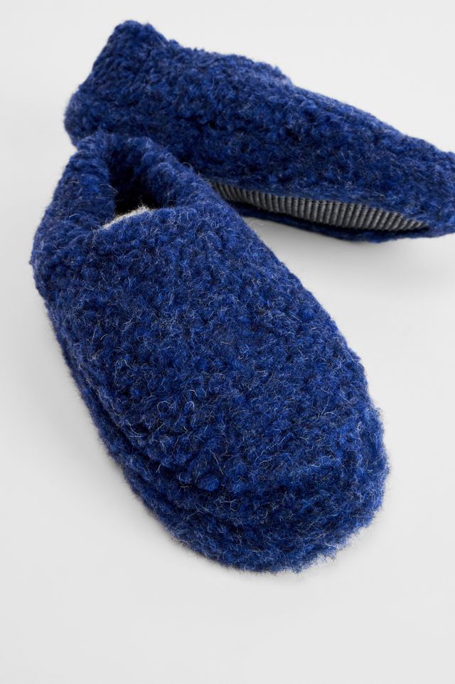 Pantuflas Yoko de Lana Azul Marino
