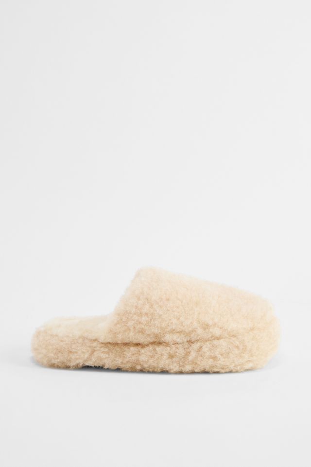 Yoko Beige Wool Slippers #1