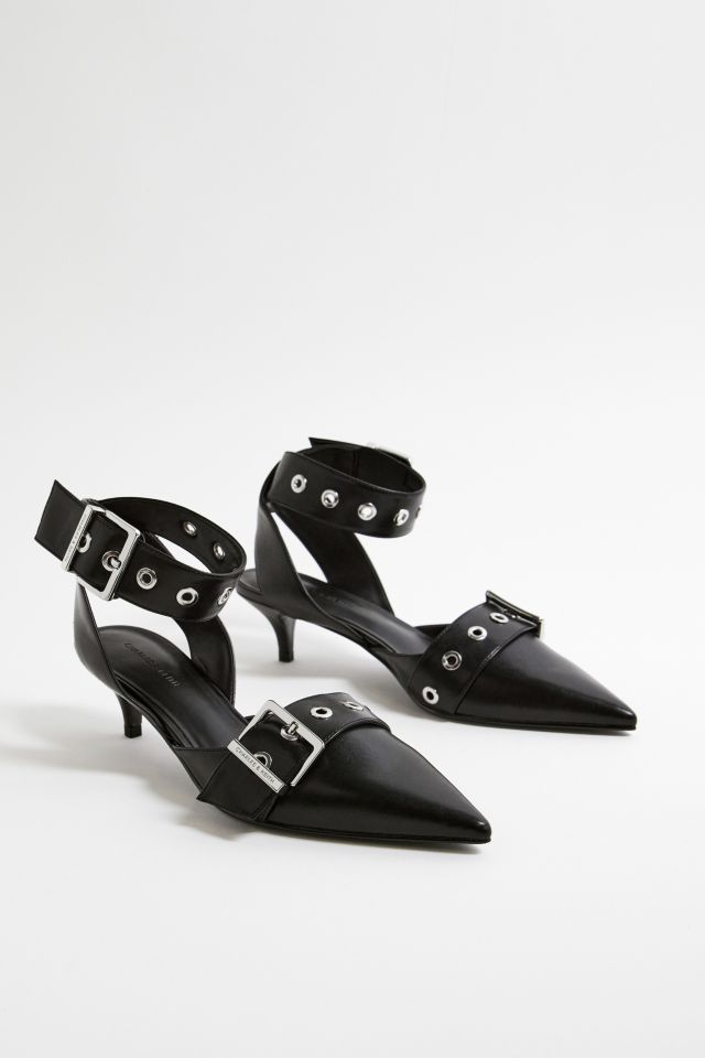 Charles & Keith Grommet-Strap Kitten-Heel Pumps | Urban Outfitters UK