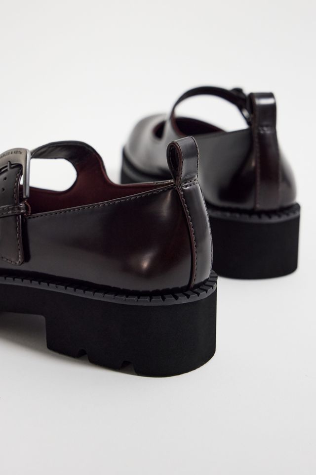 Charles & Keith Burgundy Chunky Mary Jane Shoes #4