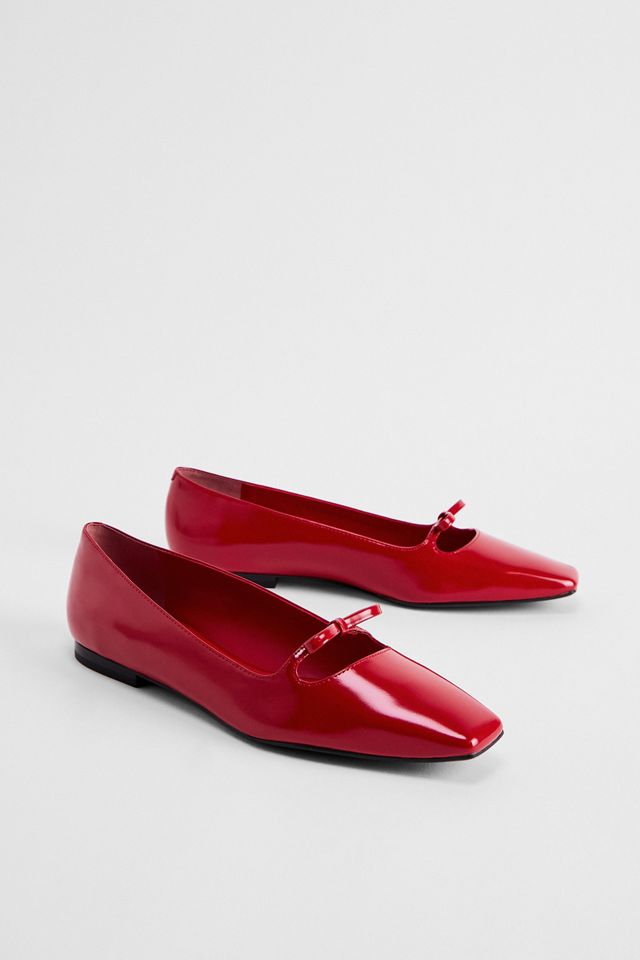 Charles & Keith Red Bow Ballerina Shoes #1